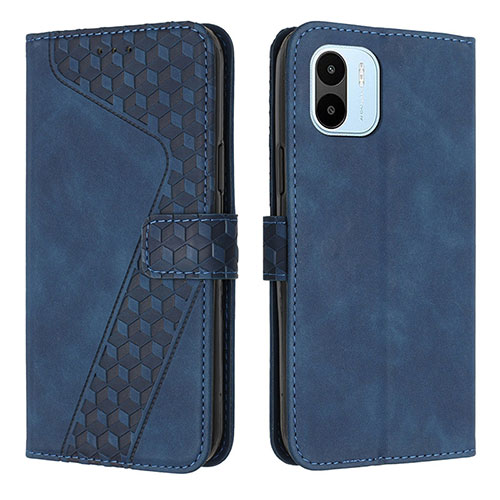 Leather Case Stands Flip Cover Holder H04X for Xiaomi Redmi A2 Plus Blue