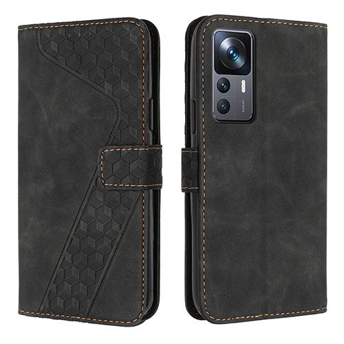 Leather Case Stands Flip Cover Holder H04X for Xiaomi Redmi K50 Ultra 5G Black