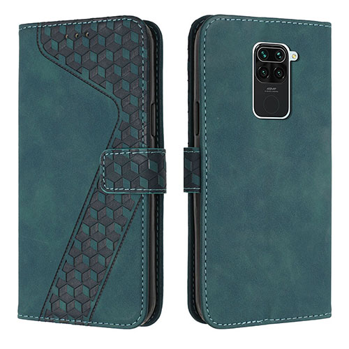 Leather Case Stands Flip Cover Holder H04X for Xiaomi Redmi Note 9 Green