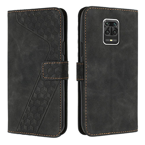 Leather Case Stands Flip Cover Holder H04X for Xiaomi Redmi Note 9 Pro Max Black