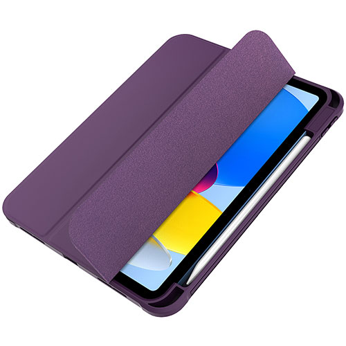 Leather Case Stands Flip Cover Holder H05 for Apple iPad 10.9 (2022) Purple