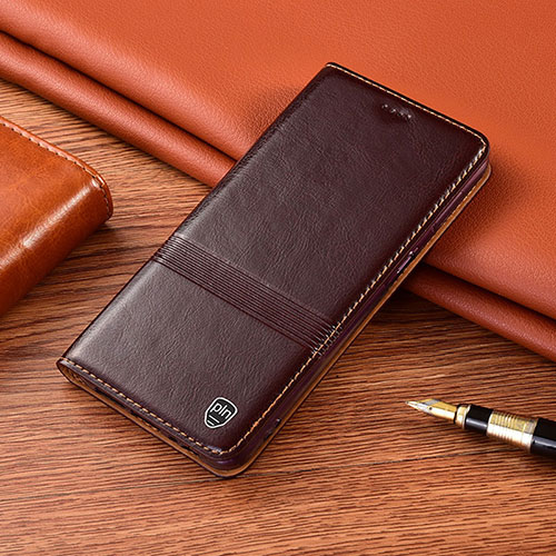 Leather Case Stands Flip Cover Holder H05P for Apple iPhone 7 Plus Brown