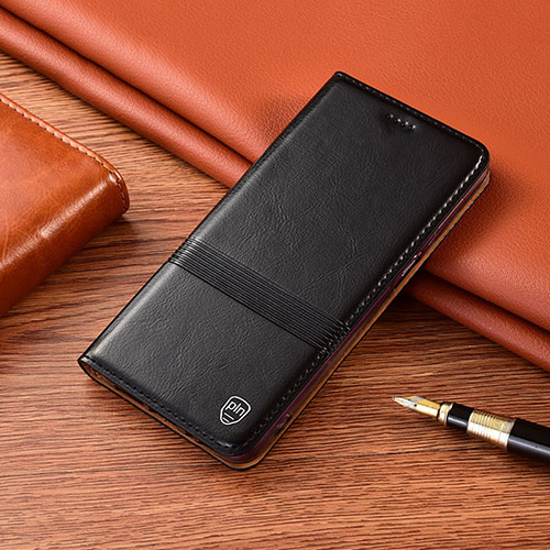 Leather Case Stands Flip Cover Holder H05P for Asus Zenfone 7 ZS670KS Black