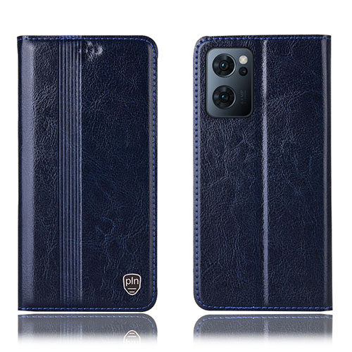 Leather Case Stands Flip Cover Holder H05P for OnePlus Nord CE 2 5G Blue