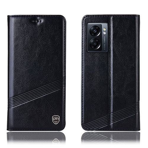 Leather Case Stands Flip Cover Holder H05P for Realme V23i 5G Black