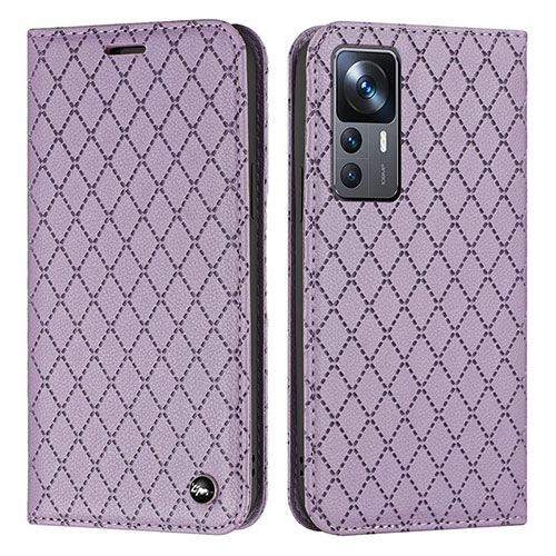 Leather Case Stands Flip Cover Holder H05X for Xiaomi Mi 12T 5G Purple