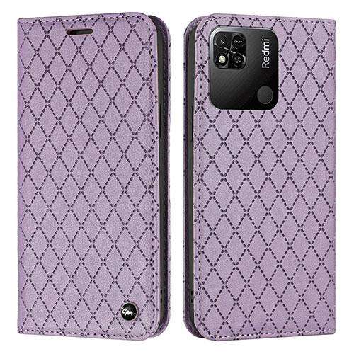 Leather Case Stands Flip Cover Holder H05X for Xiaomi POCO C3 Purple