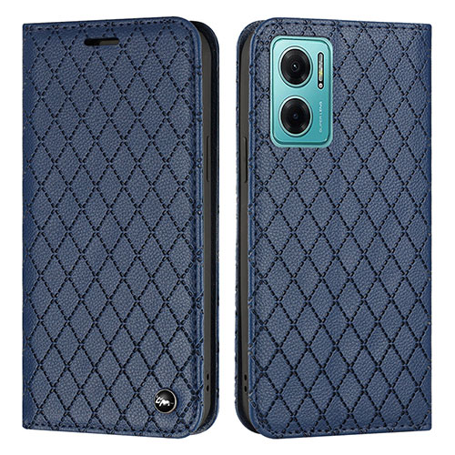 Leather Case Stands Flip Cover Holder H05X for Xiaomi Redmi 10 Prime Plus 5G Blue