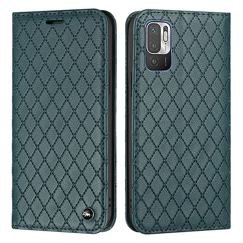 Leather Case Stands Flip Cover Holder H05X for Xiaomi Redmi Note 11 SE 5G Green