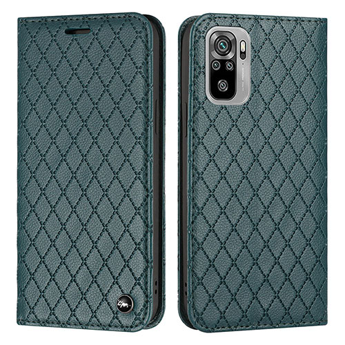 Leather Case Stands Flip Cover Holder H05X for Xiaomi Redmi Note 11 SE India 4G Green