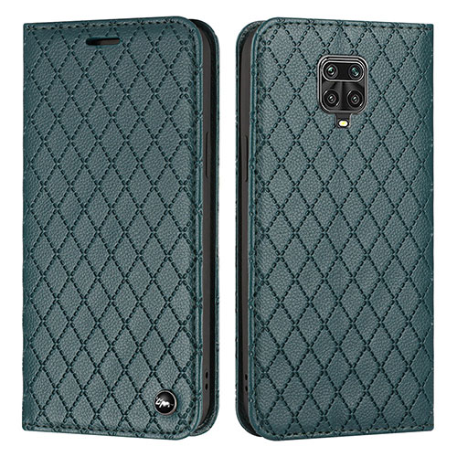 Leather Case Stands Flip Cover Holder H05X for Xiaomi Redmi Note 9S Green