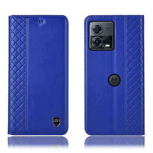 Leather Case Stands Flip Cover Holder H06P for Motorola Moto S30 Pro 5G Blue