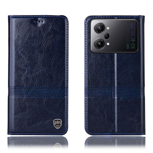 Leather Case Stands Flip Cover Holder H06P for Oppo K10 Pro 5G Blue