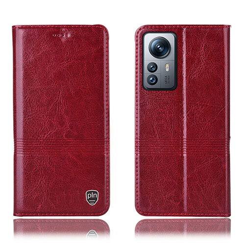 Leather Case Stands Flip Cover Holder H06P for Xiaomi Mi 12 Lite 5G Red