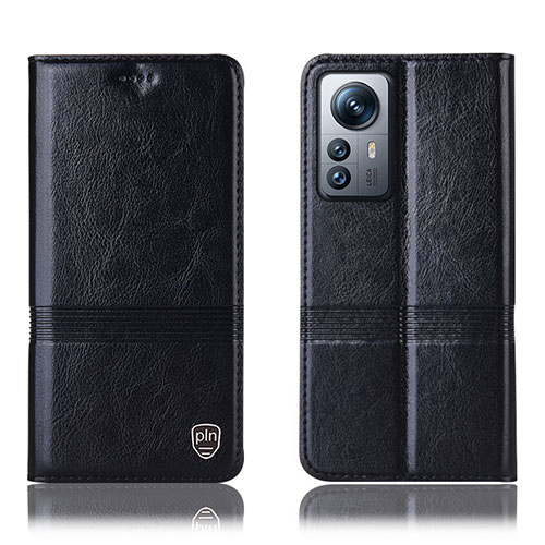 Leather Case Stands Flip Cover Holder H06P for Xiaomi Mi 12S 5G Black