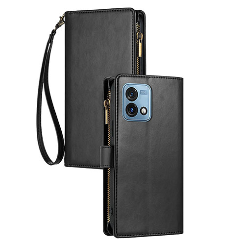 Leather Case Stands Flip Cover Holder H06X for Motorola Moto G Stylus (2023) 4G Black