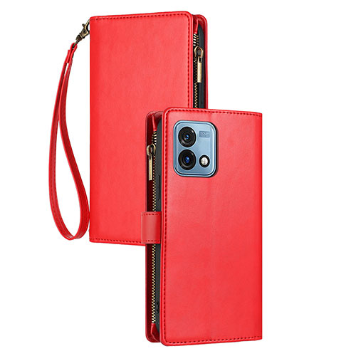 Leather Case Stands Flip Cover Holder H06X for Motorola Moto G Stylus (2023) 4G Red