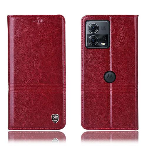 Leather Case Stands Flip Cover Holder H07P for Motorola Moto Edge S30 Pro 5G Red