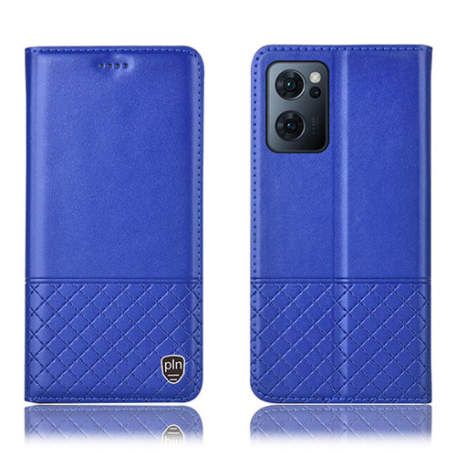 Leather Case Stands Flip Cover Holder H07P for OnePlus Nord CE 2 5G Blue