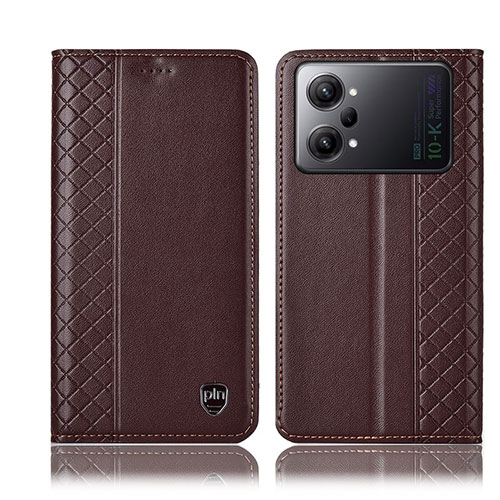 Leather Case Stands Flip Cover Holder H07P for Oppo K10 Pro 5G Brown