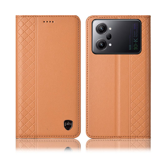 Leather Case Stands Flip Cover Holder H07P for Oppo K10 Pro 5G Orange