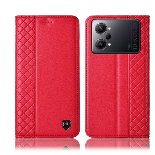 Leather Case Stands Flip Cover Holder H07P for Oppo K10 Pro 5G Red