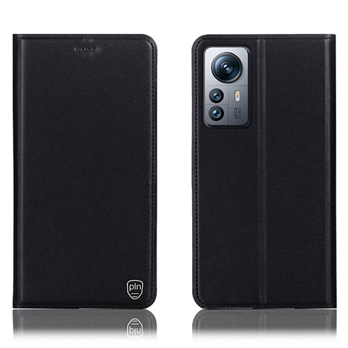 Leather Case Stands Flip Cover Holder H07P for Xiaomi Mi 12 Lite 5G Black