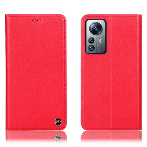 Leather Case Stands Flip Cover Holder H07P for Xiaomi Mi 12 Lite 5G Red