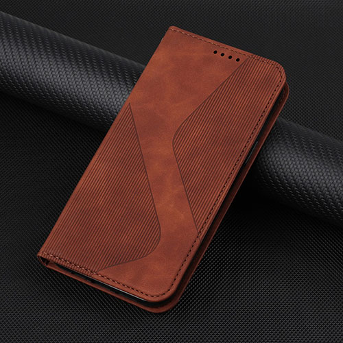 Leather Case Stands Flip Cover Holder H07X for Google Pixel 6a 5G Brown