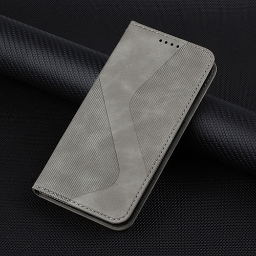 Leather Case Stands Flip Cover Holder H07X for Google Pixel 7 5G Gray