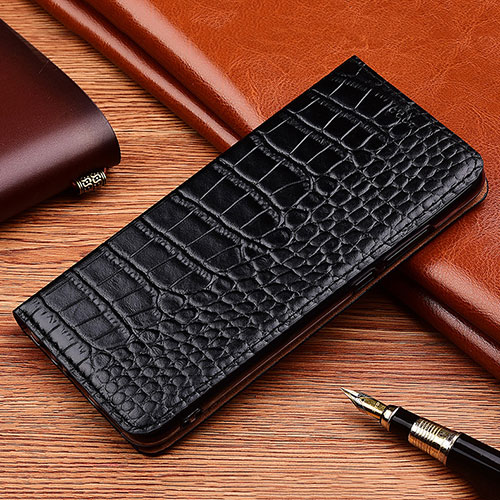 Leather Case Stands Flip Cover Holder H08P for Huawei Honor 50 SE 5G Black