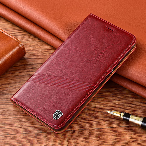 Leather Case Stands Flip Cover Holder H09P for Samsung Galaxy S21 Plus 5G Red