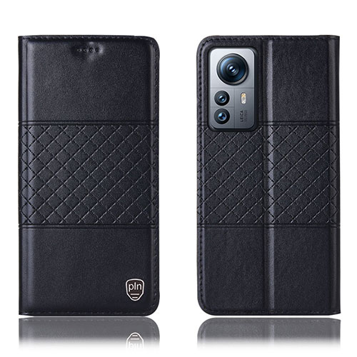 Leather Case Stands Flip Cover Holder H09P for Xiaomi Mi 12S 5G Black