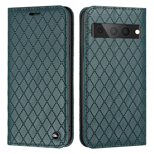 Leather Case Stands Flip Cover Holder H09X for Google Pixel 7 Pro 5G Green