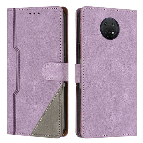 Leather Case Stands Flip Cover Holder H09X for Nokia G10 Purple