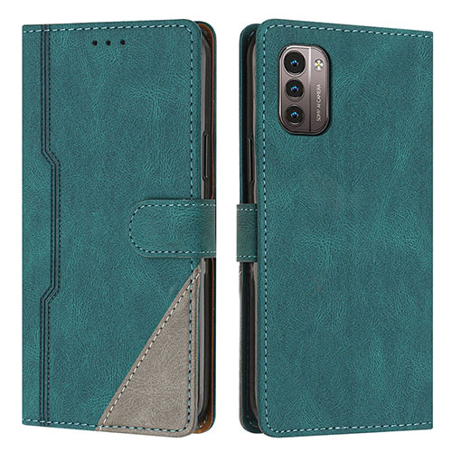 Leather Case Stands Flip Cover Holder H09X for Nokia G21 Green