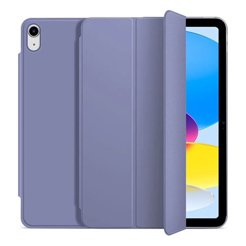 Leather Case Stands Flip Cover Holder H10 for Apple iPad 10.9 (2022) Lavender Gray