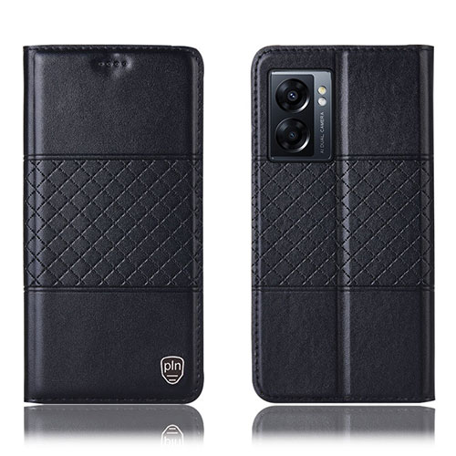 Leather Case Stands Flip Cover Holder H10P for OnePlus Nord N300 5G Black