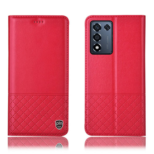 Leather Case Stands Flip Cover Holder H10P for Oppo K9S 5G Red