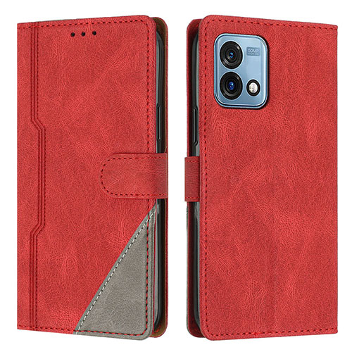 Leather Case Stands Flip Cover Holder H10X for Motorola Moto G Stylus (2023) 4G Red