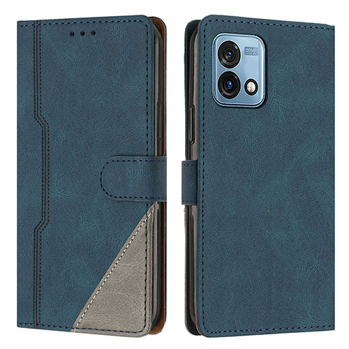 Leather Case Stands Flip Cover Holder H10X for Motorola Moto G Stylus (2023) 5G Blue