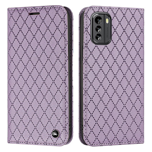 Leather Case Stands Flip Cover Holder H10X for Nokia G60 5G Purple