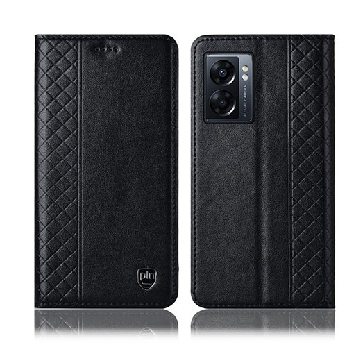 Leather Case Stands Flip Cover Holder H11P for OnePlus Nord N300 5G Black