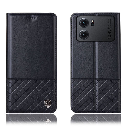 Leather Case Stands Flip Cover Holder H11P for Oppo K10 5G Black