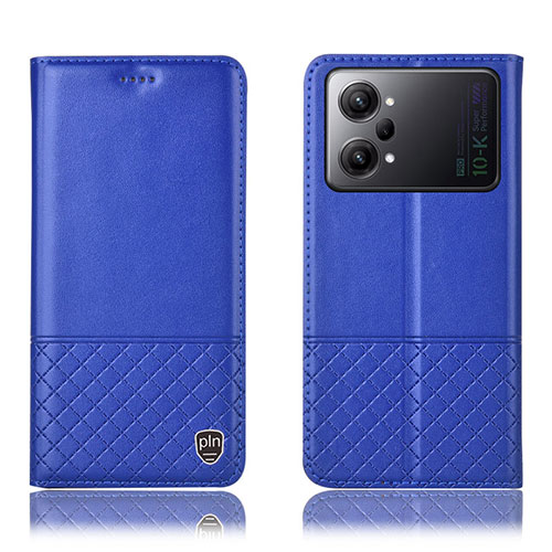 Leather Case Stands Flip Cover Holder H11P for Oppo K10 Pro 5G Blue