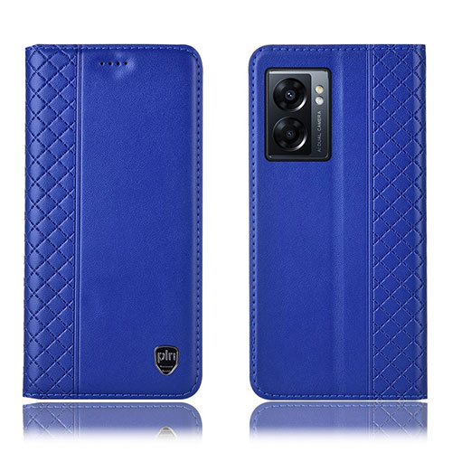 Leather Case Stands Flip Cover Holder H11P for Realme Q5i 5G Blue