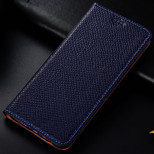 Leather Case Stands Flip Cover Holder H15P for Samsung Galaxy A90 5G Blue