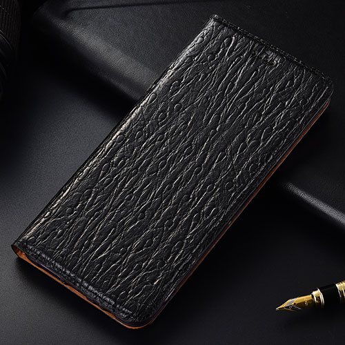 Leather Case Stands Flip Cover Holder H15P for Samsung Galaxy M20 Black