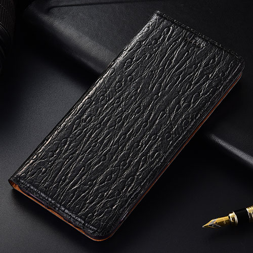 Leather Case Stands Flip Cover Holder H15P for Samsung Galaxy M62 4G Black