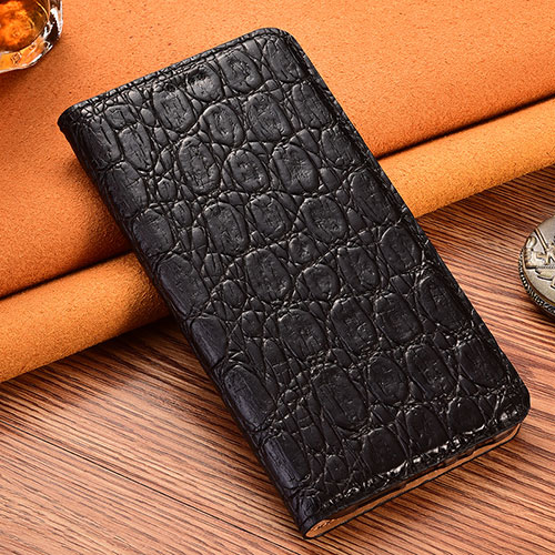 Leather Case Stands Flip Cover Holder H16P for Huawei Honor 80 SE 5G Black